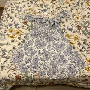 Blue Paisley Ruffle Mini Dress - Lightweight Summer Style
